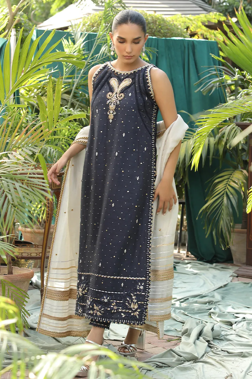 Royal Pakistani Embroidered Blue Kurta Salwar Wedding Dress