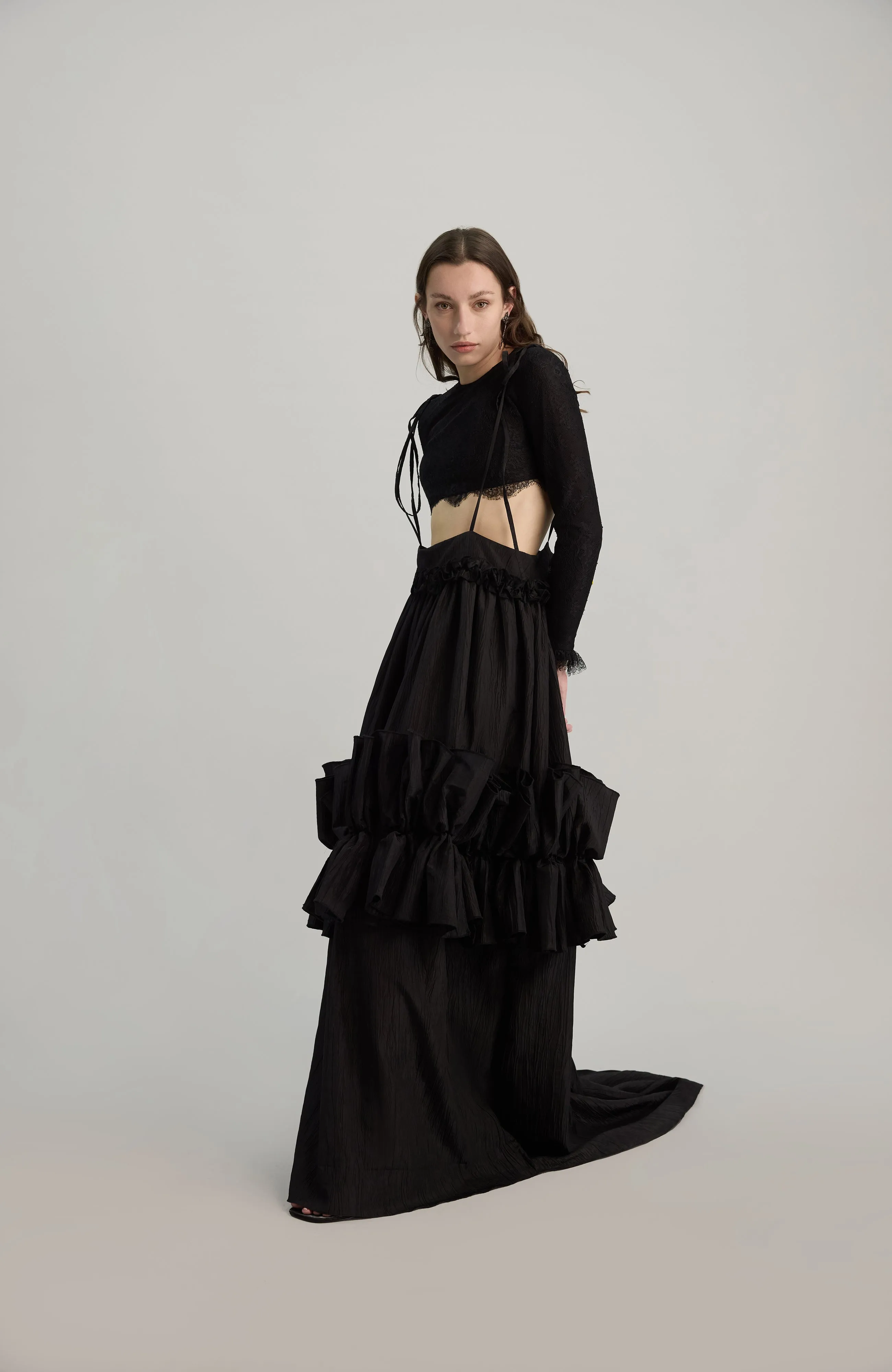 RUFFLE GOWN