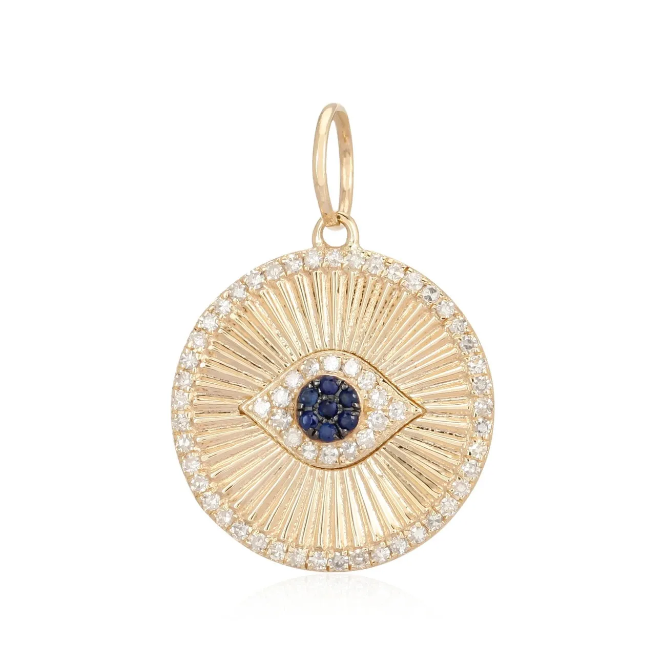 Sapphire Evil Eye Striped Medallion
