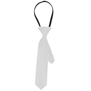 Satin Gangster Tie-White
