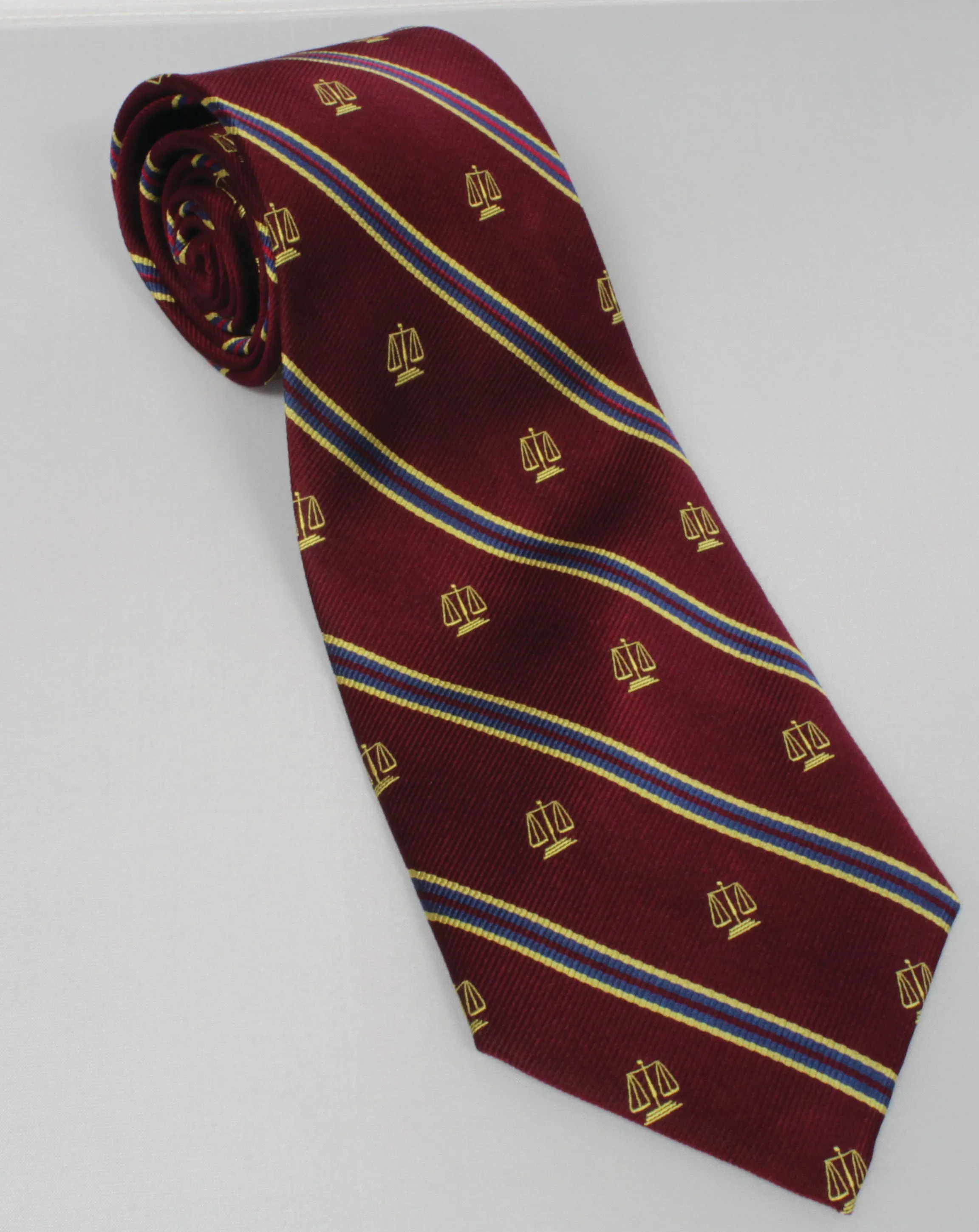 Scales of Justice Burgundy Tie - Item #0372