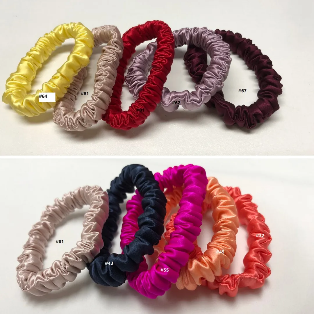 Scarlet silk scrunchies mini