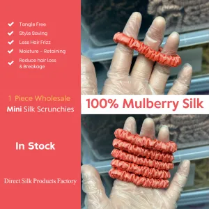 Scarlet silk scrunchies mini