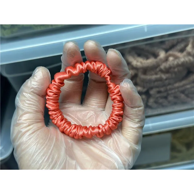 Scarlet silk scrunchies mini