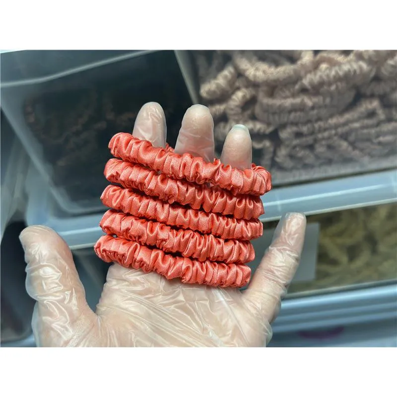 Scarlet silk scrunchies mini