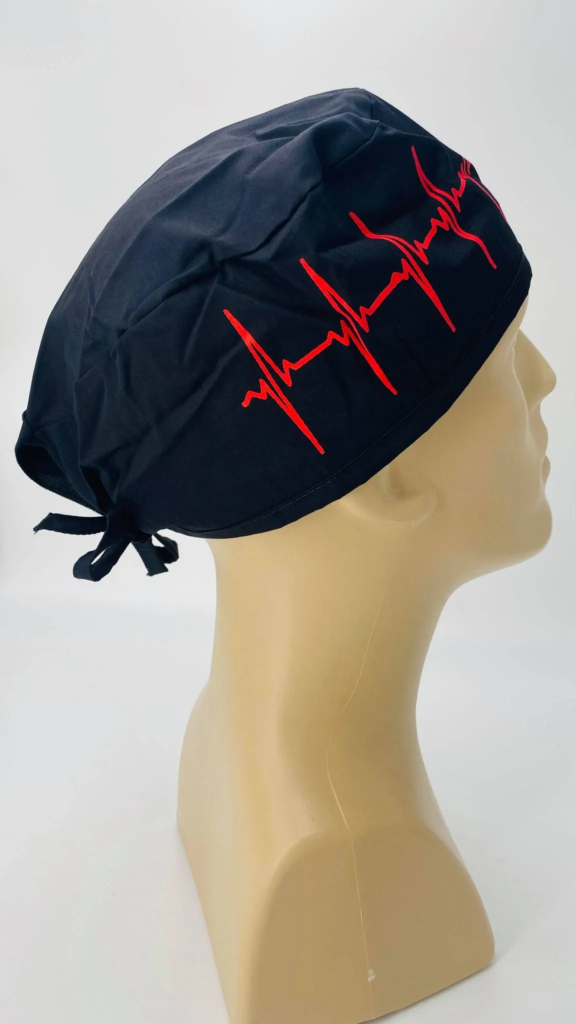 Scrub Cap Medical Surgeon Head Cover Surgical Hat Nurse Nursing Operating Room, Cardiologist EKG Heartbeat