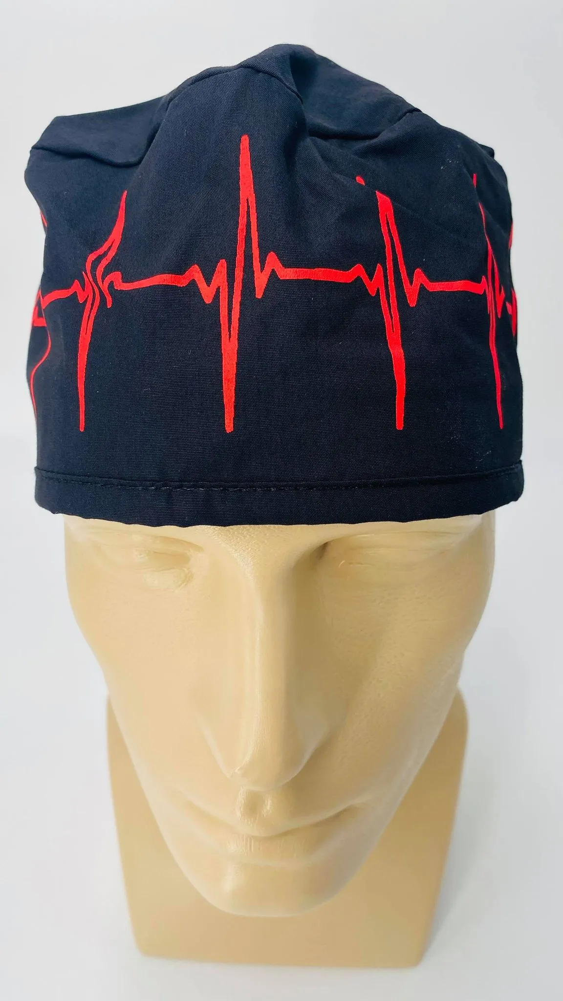 Scrub Cap Medical Surgeon Head Cover Surgical Hat Nurse Nursing Operating Room, Cardiologist EKG Heartbeat