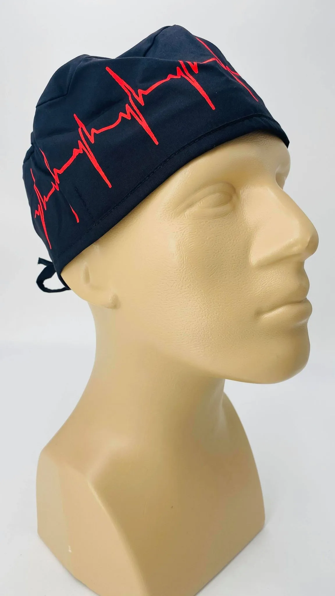 Scrub Cap Medical Surgeon Head Cover Surgical Hat Nurse Nursing Operating Room, Cardiologist EKG Heartbeat