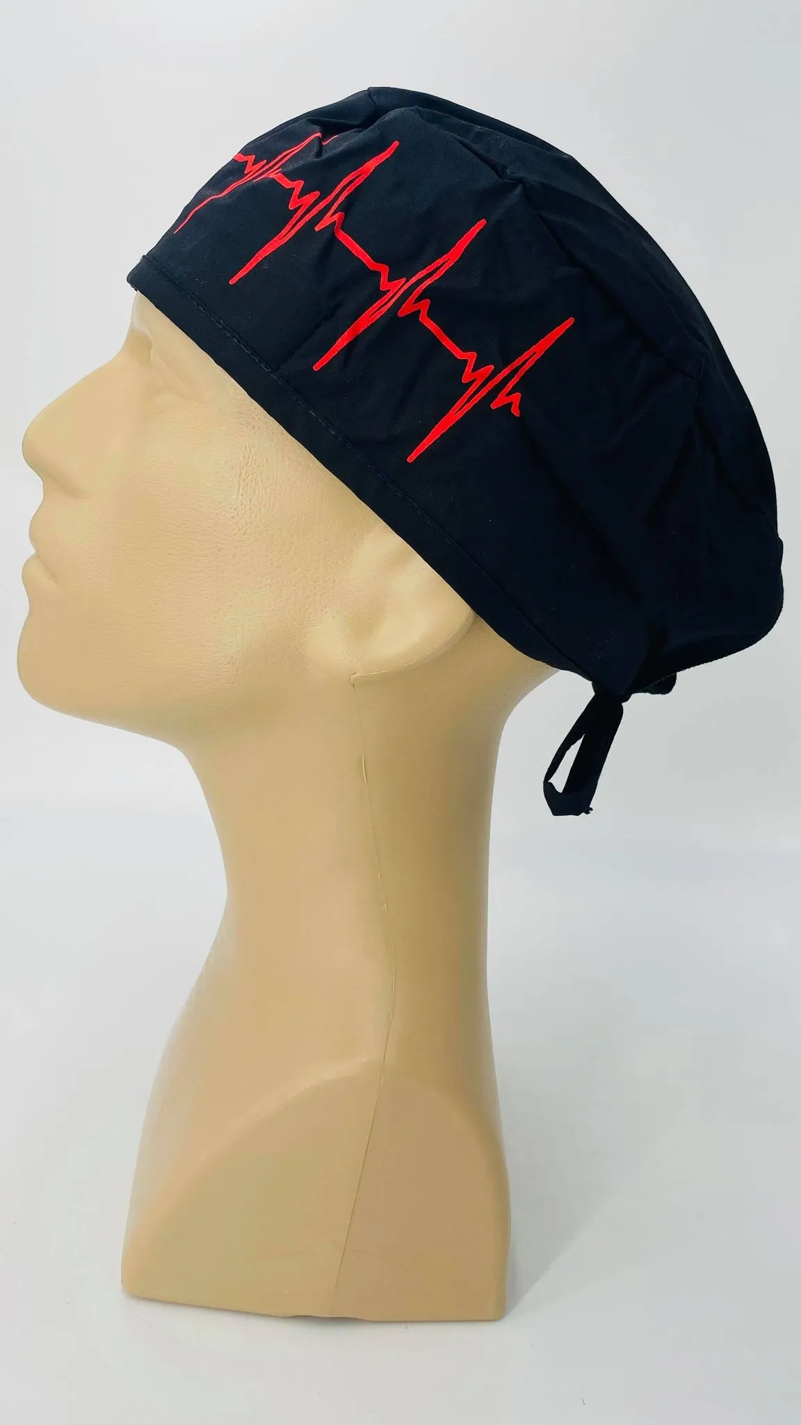 Scrub Cap Medical Surgeon Head Cover Surgical Hat Nurse Nursing Operating Room, Cardiologist EKG Heartbeat