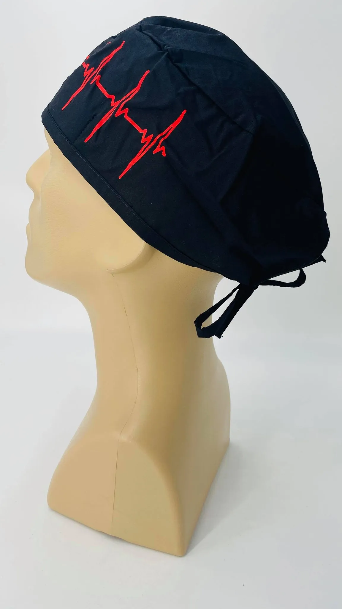 Scrub Cap Medical Surgeon Head Cover Surgical Hat Nurse Nursing Operating Room, Cardiologist EKG Heartbeat