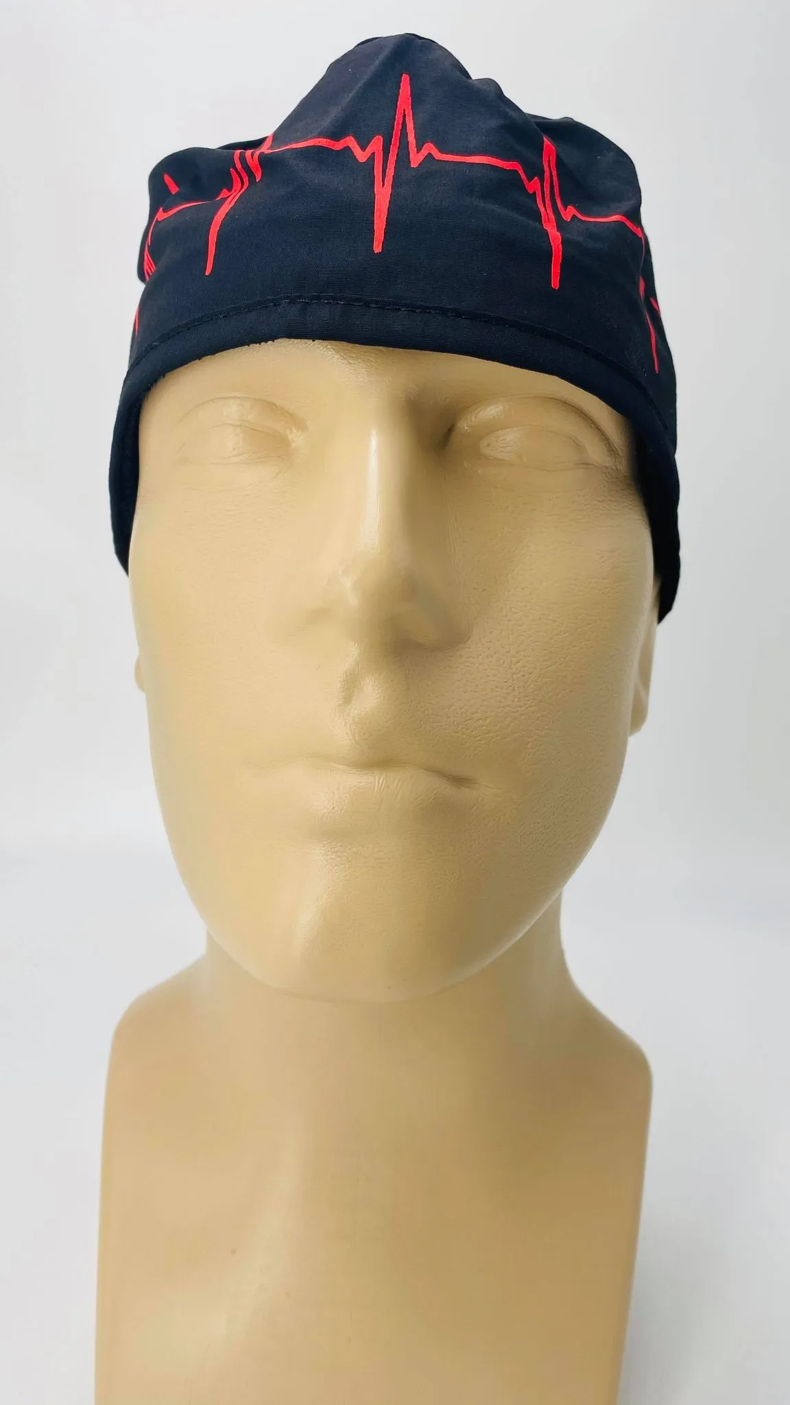 Scrub Cap Medical Surgeon Head Cover Surgical Hat Nurse Nursing Operating Room, Cardiologist EKG Heartbeat
