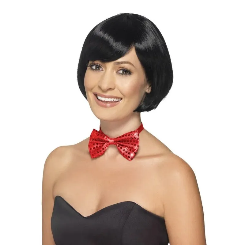 Sequin Bow Tie - Red - Smiffys