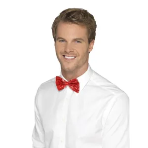 Sequin Bow Tie - Red - Smiffys
