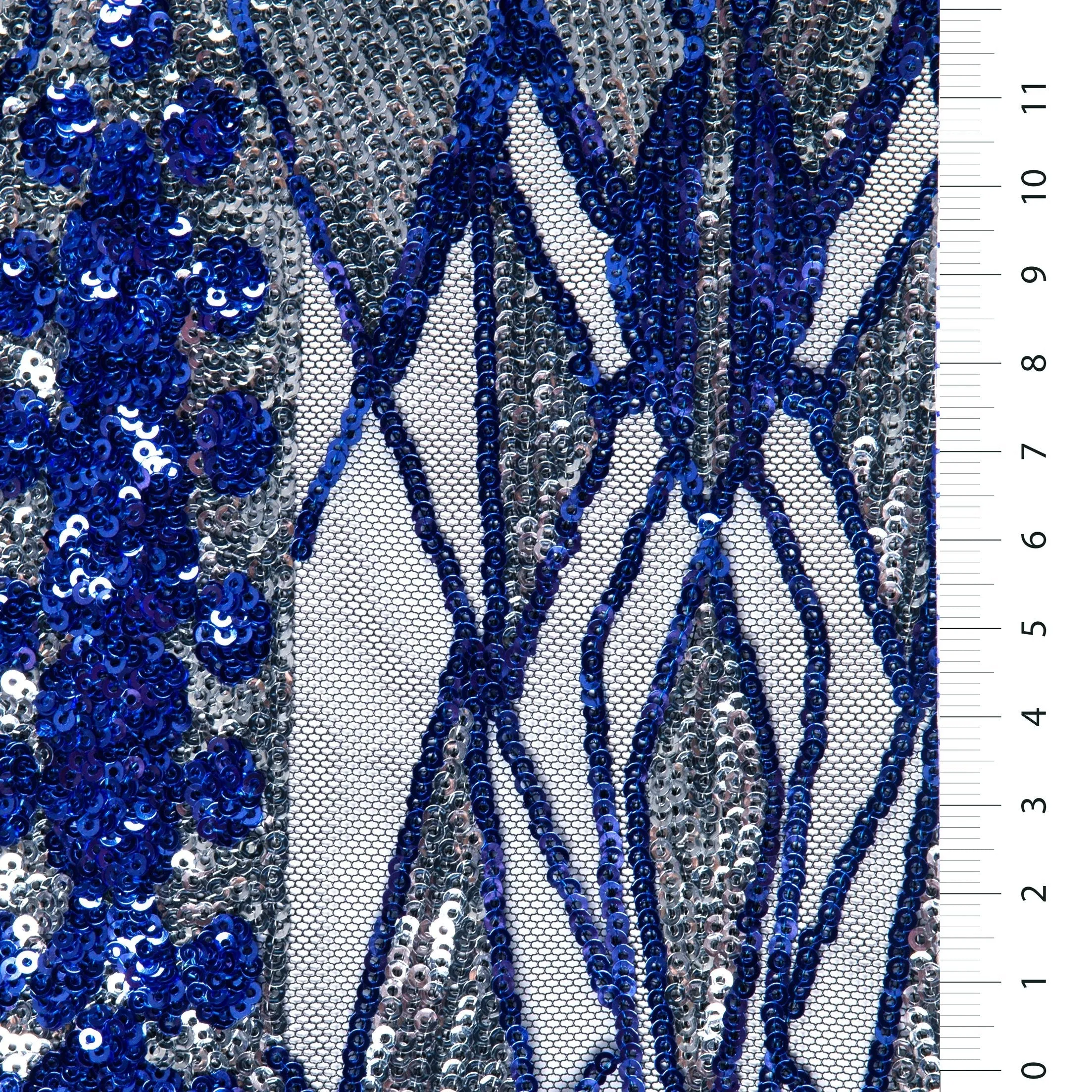 Sequin Fabric with Sharp Geometric Design