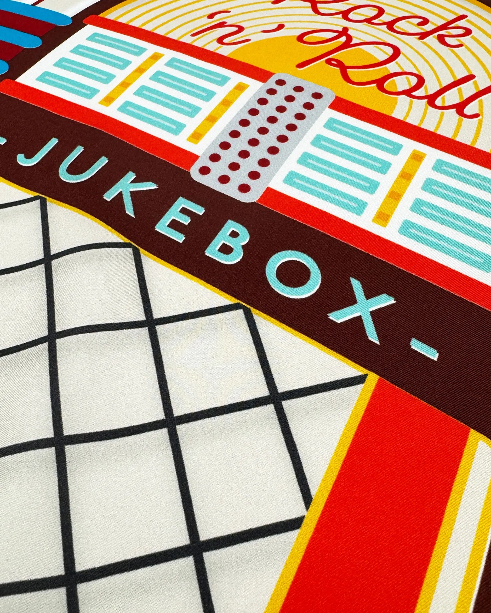 Silk 1950's Neckerchief - Jukebox