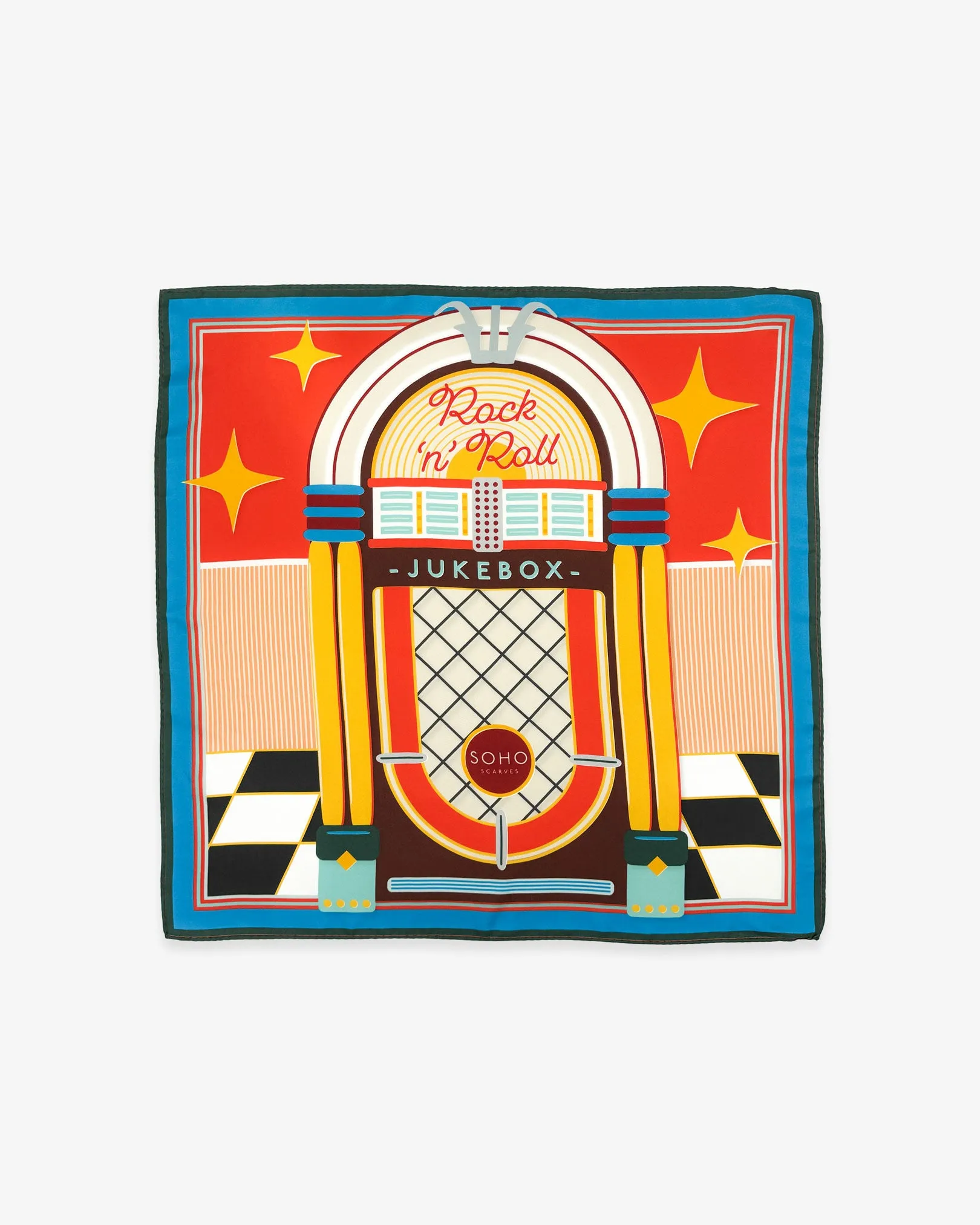 Silk 1950's Neckerchief - Jukebox