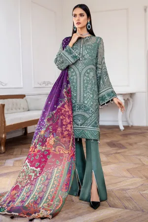 Silk Dupatta Chiffon Wear in Turquoise Color #Y6172