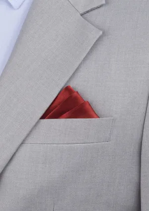 Silk Satin Garnet Red Pocket Square