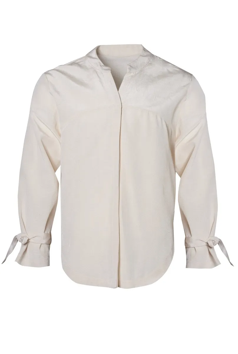 Silk Yolk Shirt White