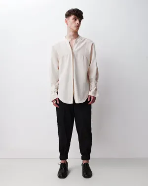 Silk Yolk Shirt White