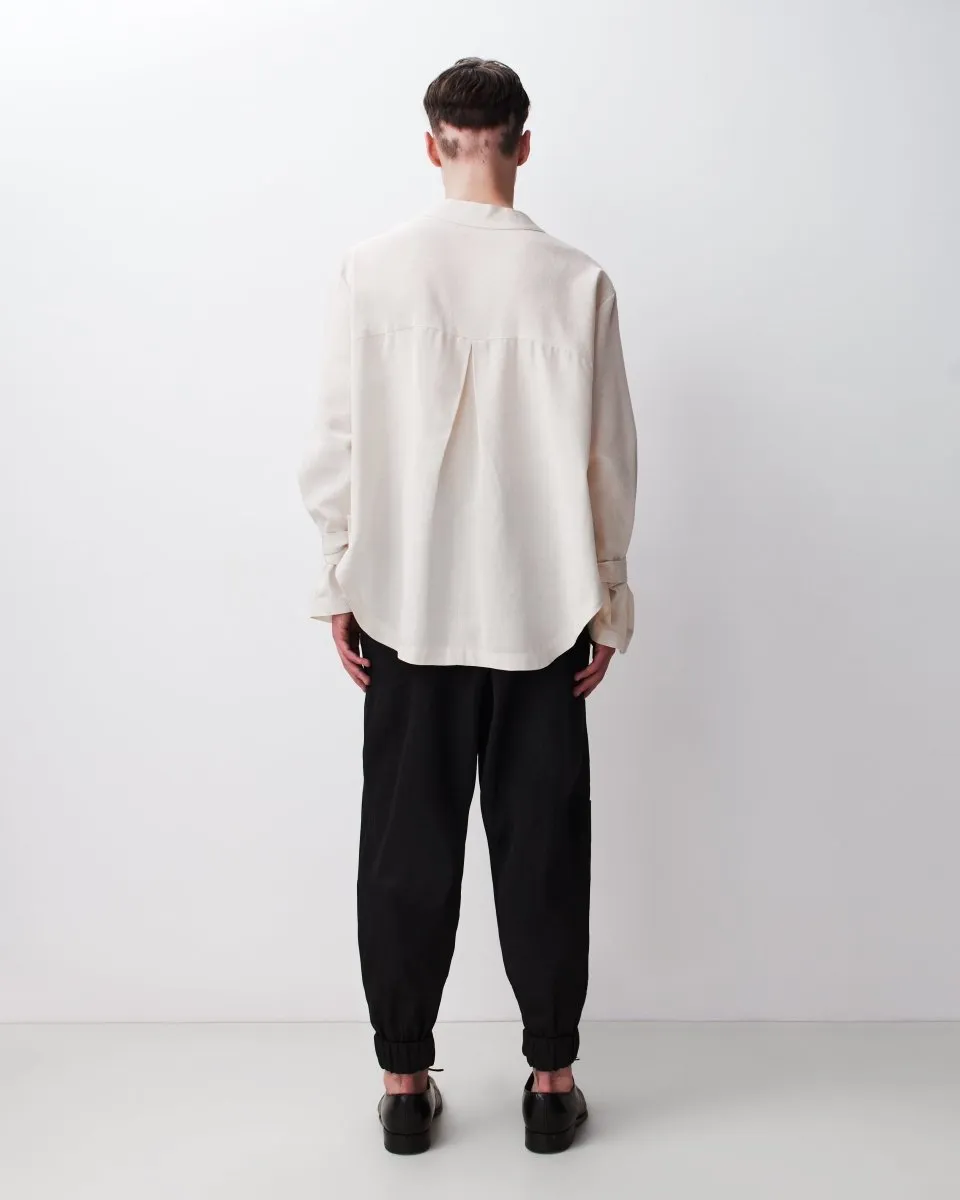 Silk Yolk Shirt White
