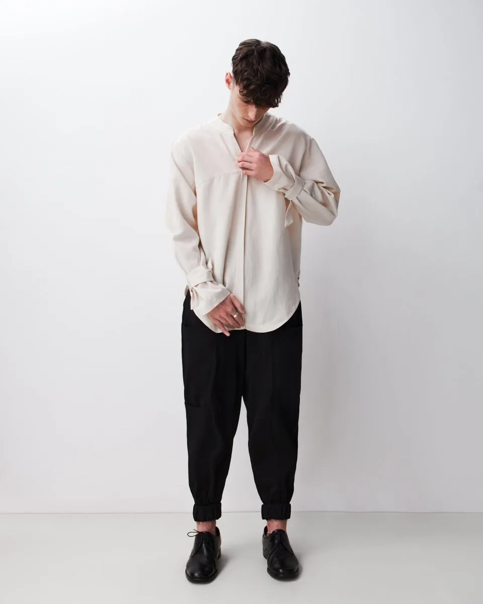 Silk Yolk Shirt White