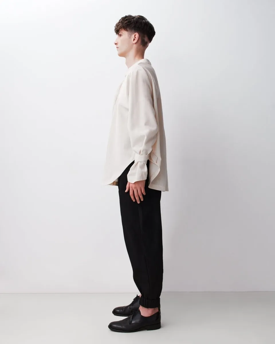Silk Yolk Shirt White