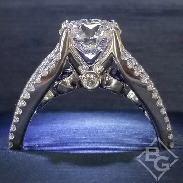 Simon G. Contemporary Cathedral Blue Sapphire & Diamond Engagement Ring