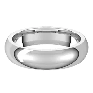 Sincerely, Springer's White Gold 5mm Comfort Fit Half Round Wedding Band