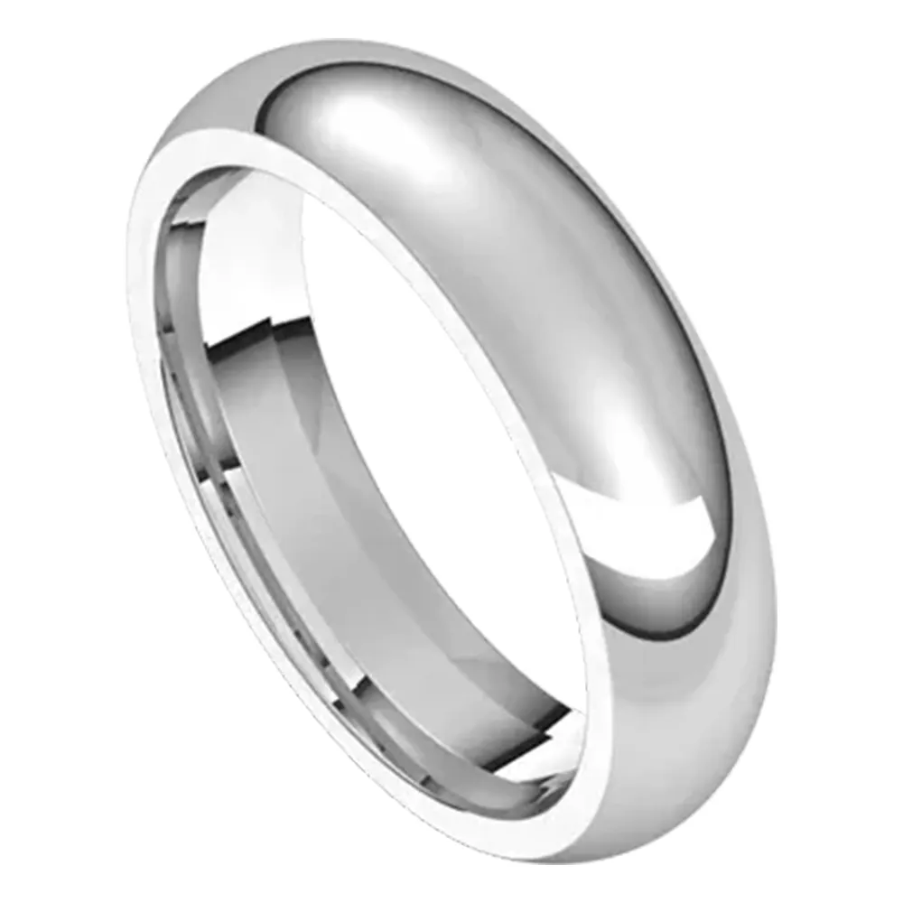 Sincerely, Springer's White Gold 5mm Comfort Fit Half Round Wedding Band
