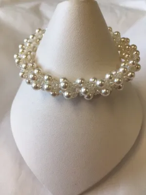 Spiral Bracelet with Swarovski Pearls