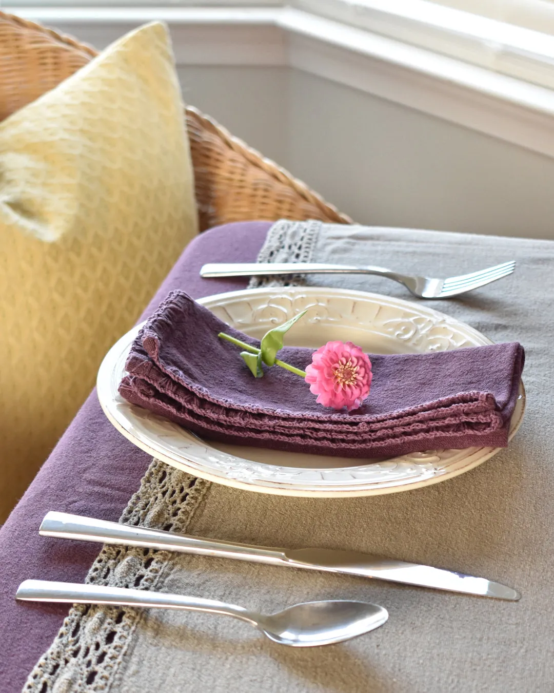 Stitch Hem Washed Cotton Napkin