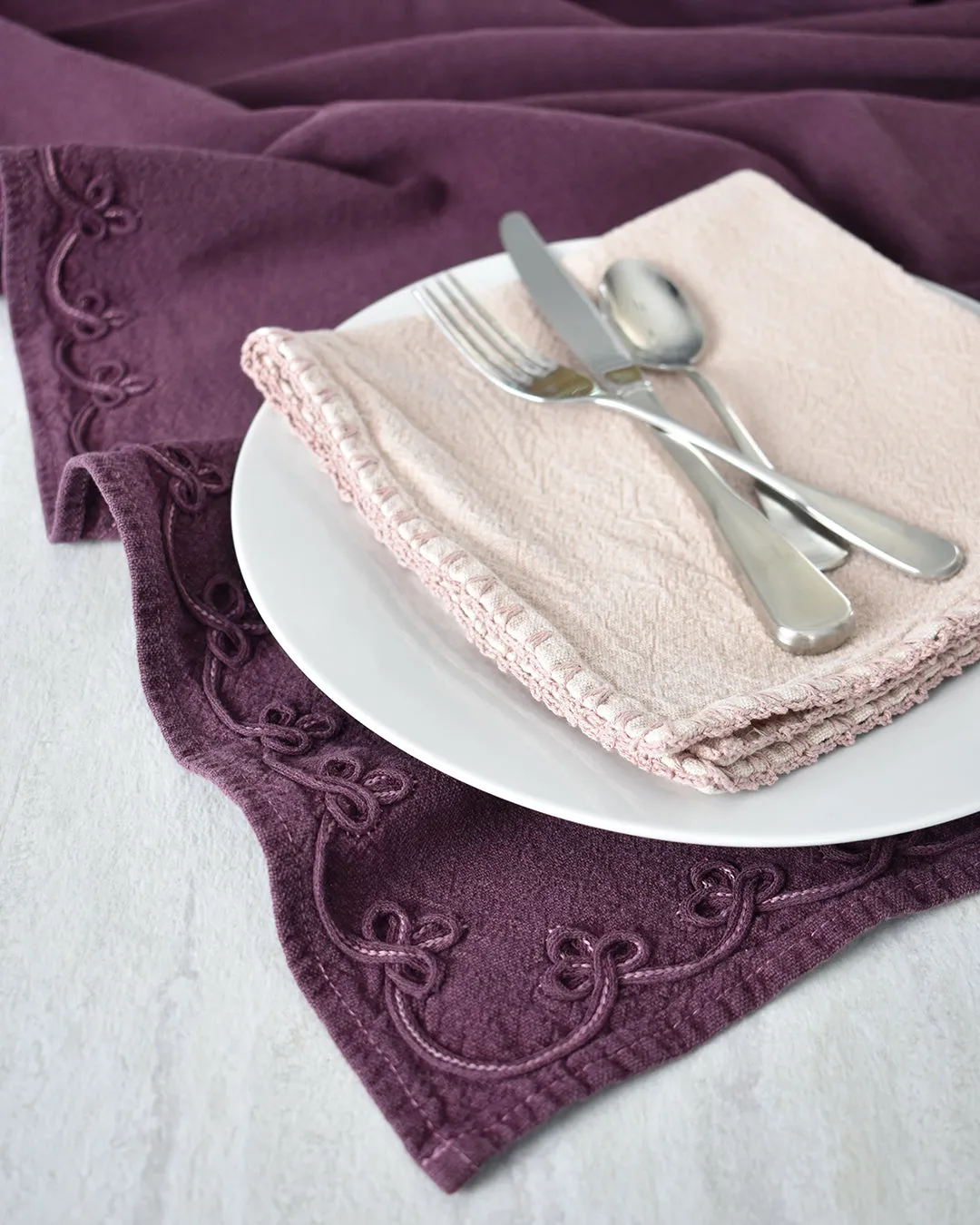 Stitch Hem Washed Cotton Napkin