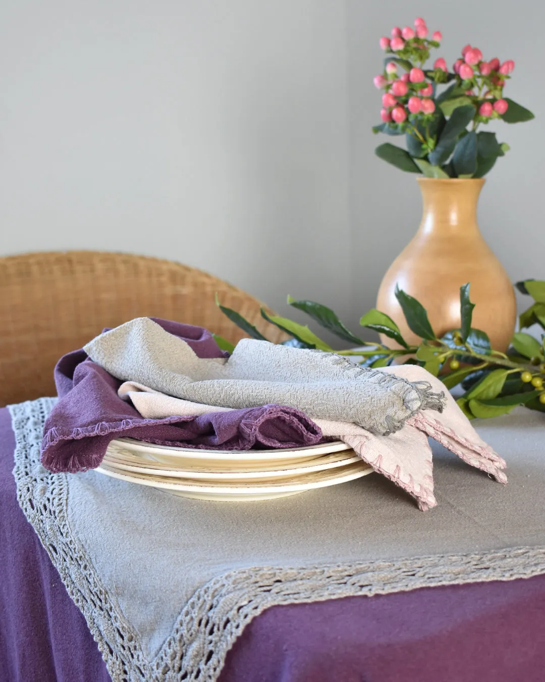 Stitch Hem Washed Cotton Napkin