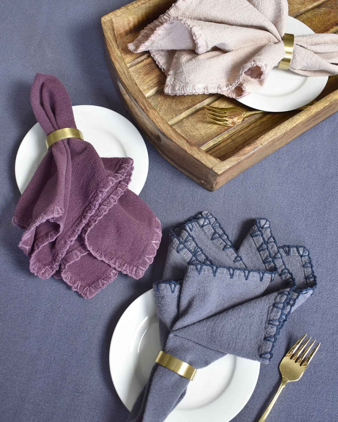Stitch Hem Washed Cotton Napkin