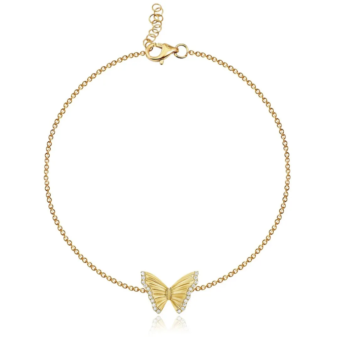 Striped Butterfly Pave Bracelet