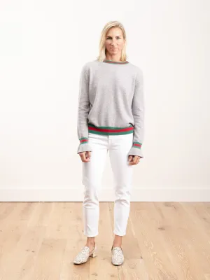 striped crewneck pullover