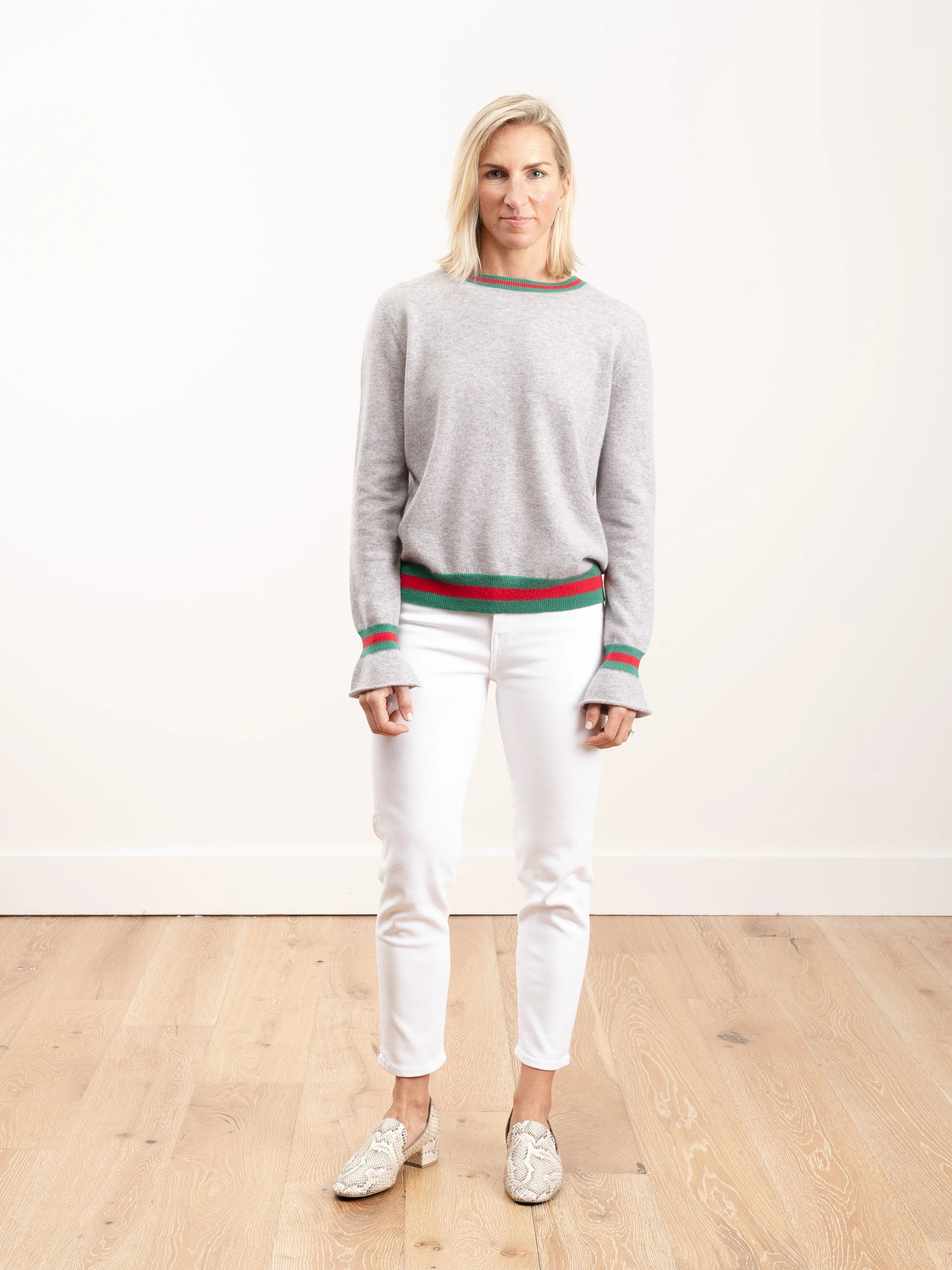 striped crewneck pullover