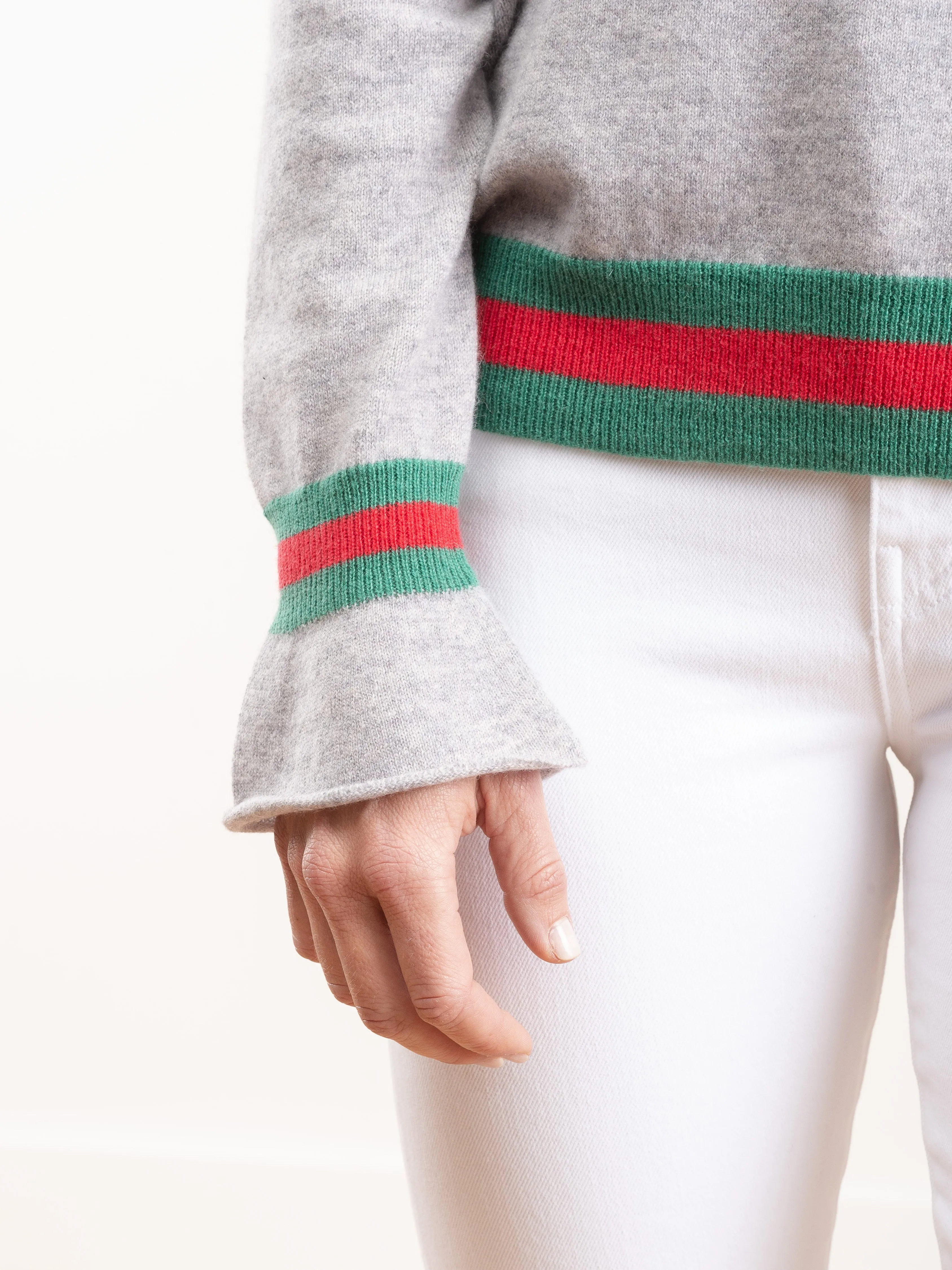 striped crewneck pullover