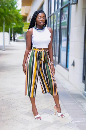 Striped Pleated Pants
