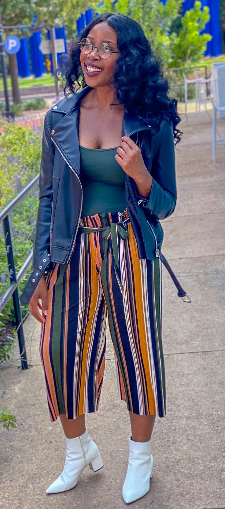 Striped Pleated Pants