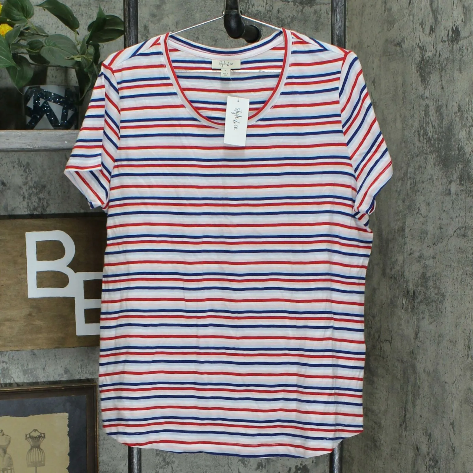 Style & Co. Women's Scoop Neck Patterned T-Shirt