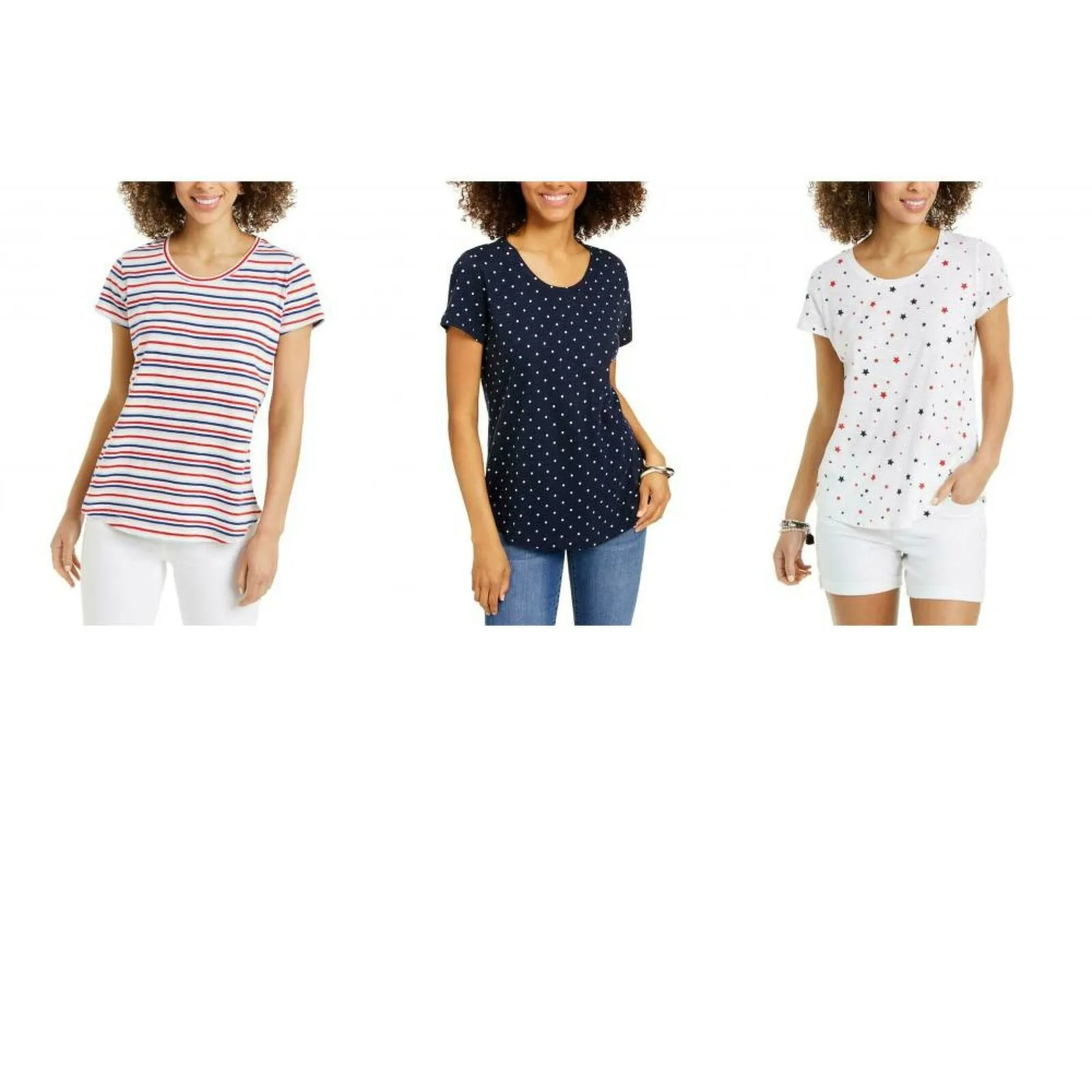 Style & Co. Women's Scoop Neck Patterned T-Shirt
