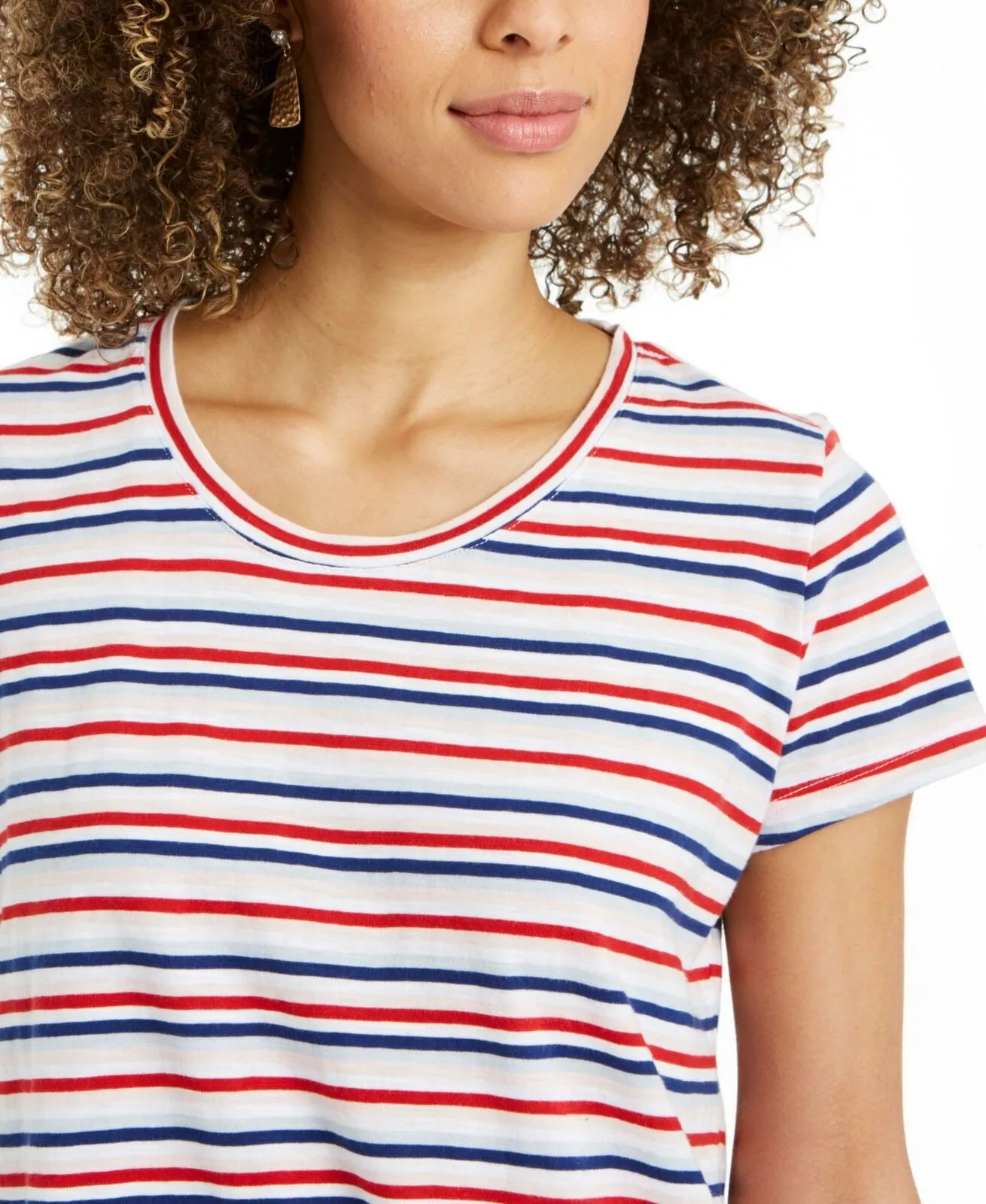 Style & Co. Women's Scoop Neck Patterned T-Shirt