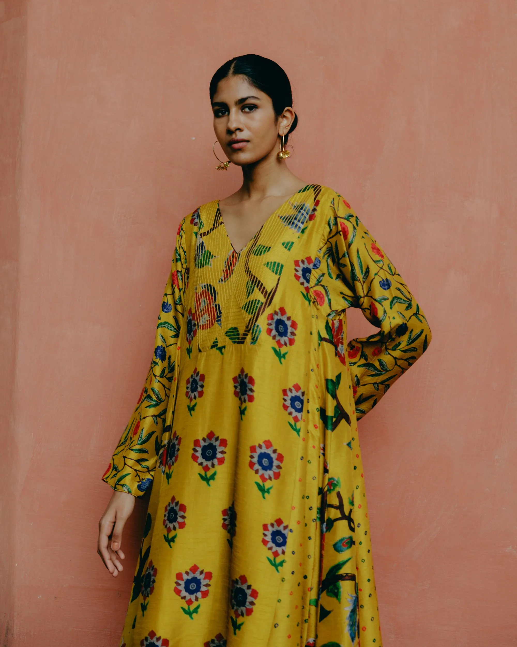 Sunflower yellow kalidar kurta