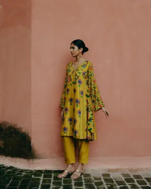 Sunflower yellow kalidar kurta