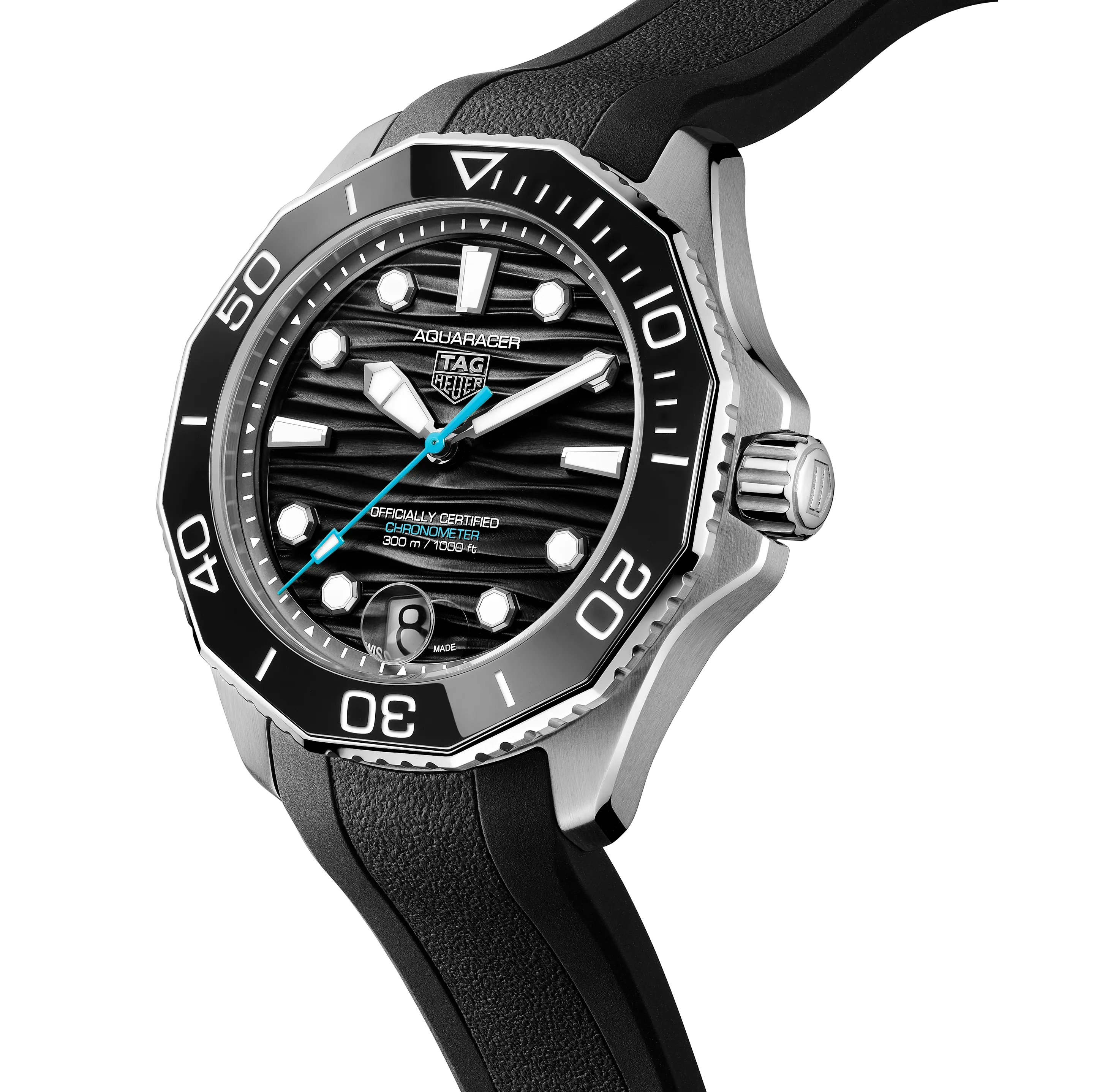 TAG Heuer Aquaracer Professional 300 Date Watch with Black Rubber Strap