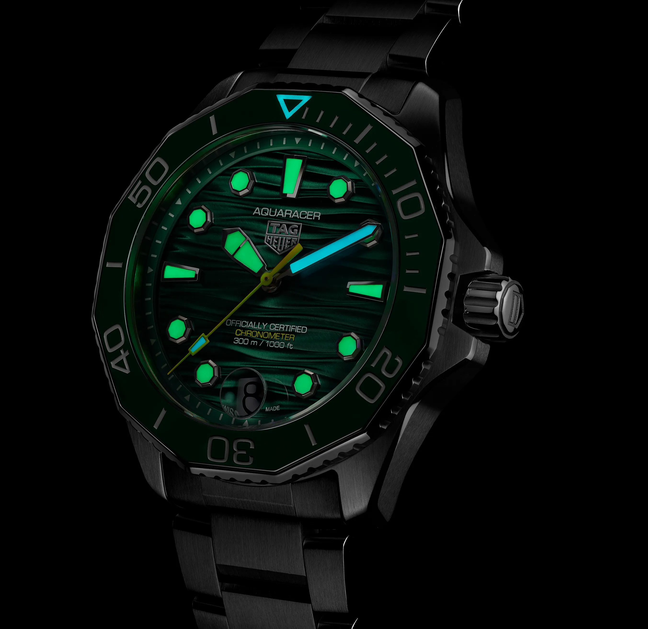 TAG Heuer Aquaracer Professional 300 Date Watch with Green Dial