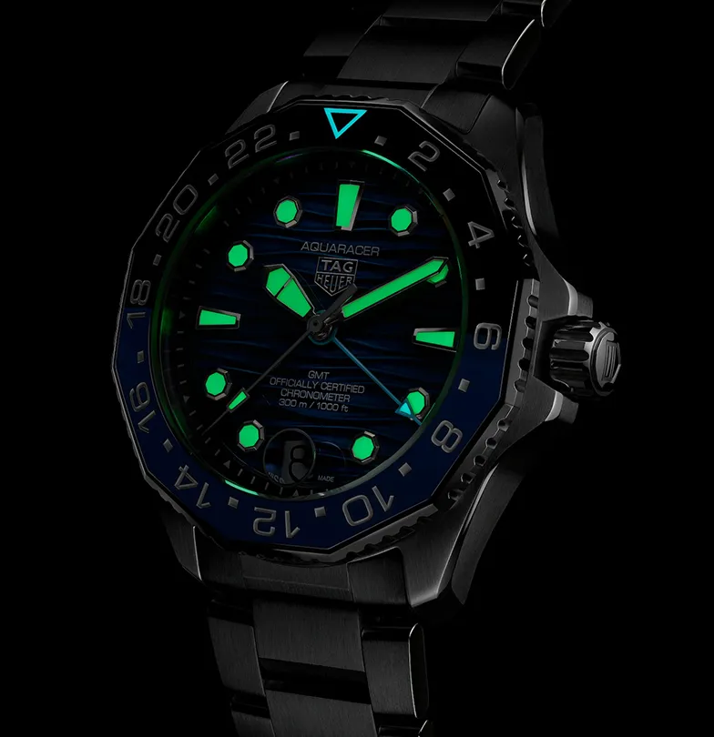 TAG Heuer Aquaracer Professional 300 GMT Watch with Blue Dial