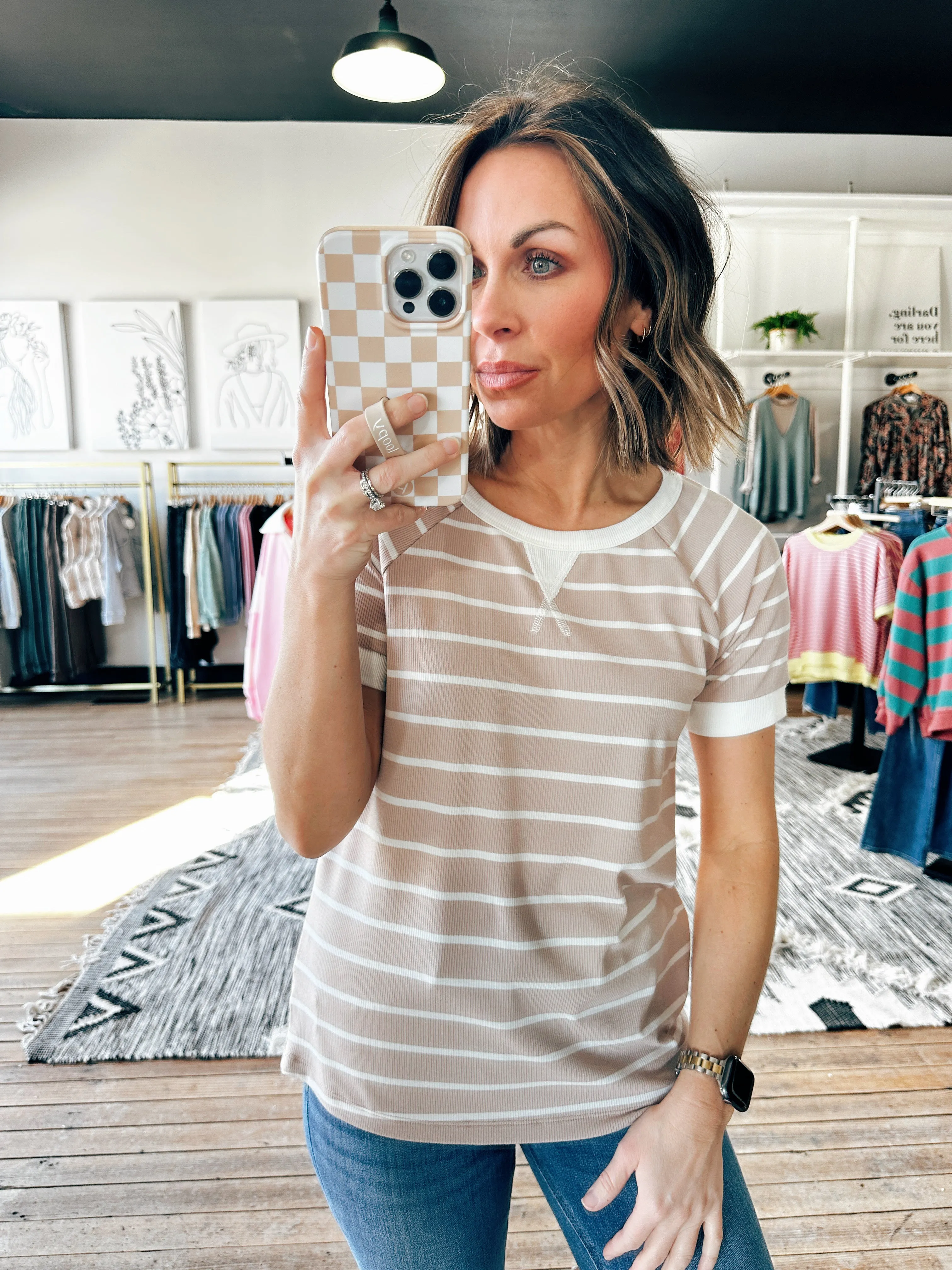 Tarrytown Baseball Striped Tee-2 Colors